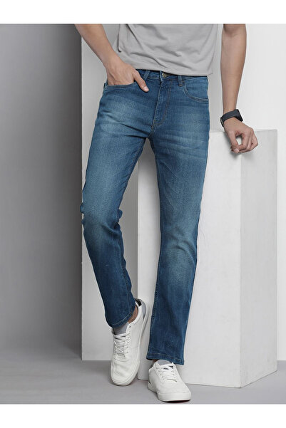 The Indian Garage Co By Styli Men Straight Fit Solid Jeans