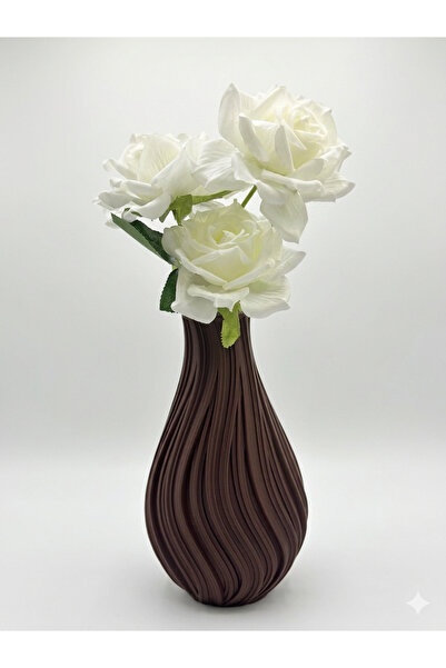 3Dikili design Modern Spiral Design 3D Printing Decorative Vase 21 cm