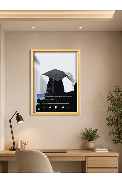 senden olsun Kişiye Özel Spotify Kodlu Mezuniyet Tablosu – 3D Çerçeve Görünüm...