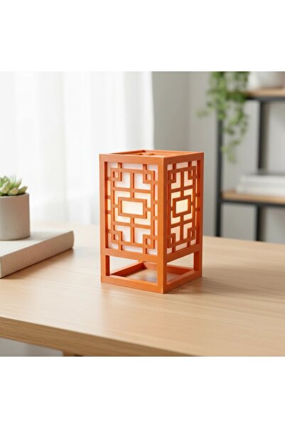 OEM Decorative Lantern Ambient Light Holder Minimalist Design - Orange Carbon...