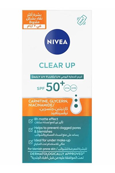 Nivea Sun CLEAR UP DAILY UV FLUID SPF 50+ CARNITINE, GLYCERIN, NIACINAMIDE 40 ml