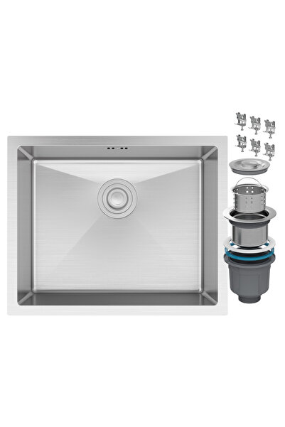 Granitan Set Chiuveta cu un vas suspendat, Laveo, Inox, Cromat