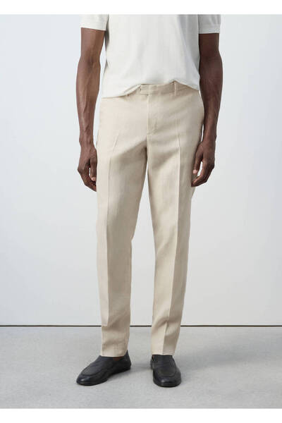 MANGO Man Amalfi %100 keten slim fit pantolon