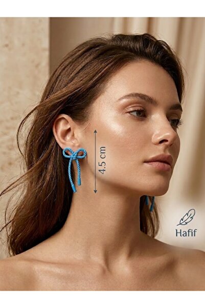 Nuveria Luna Ribbon - Korean Style Bow Earrings - Colorful Dangle Earrings fo...
