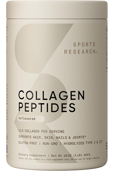 Sports Research Collagen Peptides 18 in 1 Formula Supports Hair, Nails & Skin...