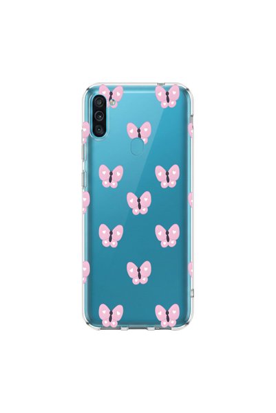 PPKin Samsung Galaxy M11 Compatible Butterfly 2 Design Transparent Case
