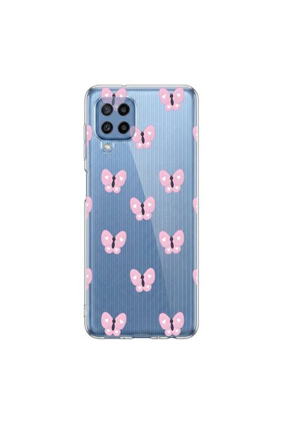 PPKin Samsung Galaxy M32 Compatible Butterfly 2 Design Transparent Case