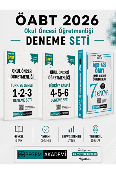 Pegem Akademi Yayıncılık Pegem 2026 MEB AGS ÖABT Okul Öncesi Öğretmenliği Den...