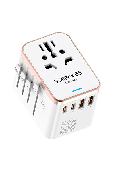 ROKYRO Încărcător universal și adaptor de călătorie 65W. Peste 180 de țări, Î...