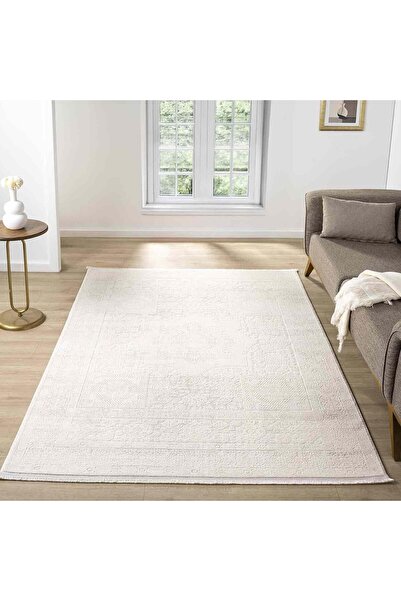 Pera Halı Minimal Krem Eskitme Desenli Halı - MK12004KRS