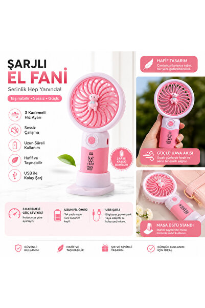 inci çelik aksesuar Şarjlı mini el pervanesi