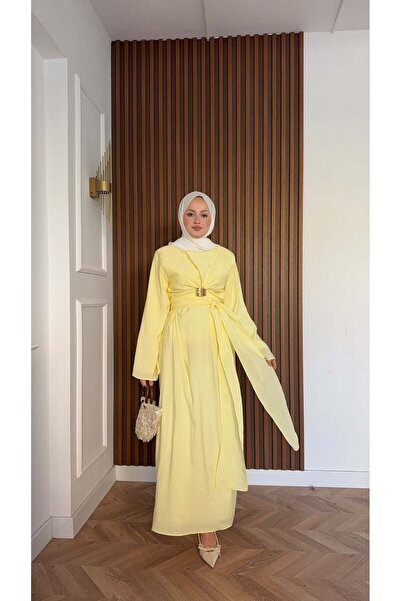 Lady Pixie فستان برباط ذهبي اللون