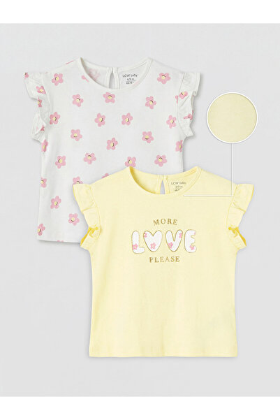 LC Waikiki Sparkling Choices from Shining Store Ruffled Baby Girl T-Shirt 2-Pack