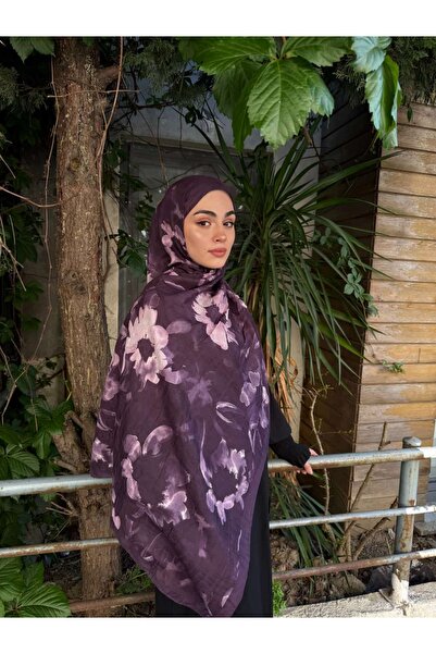 ARZU SEMA شال مارلين ديسن بنمط البنجو الأرجواني مقاس 75x185 سم