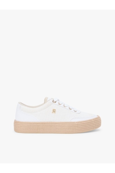 Tommy Hilfiger TH FOXING PLATFORM ROPE Kadın Beyaz Sneakers - FW0FW09173