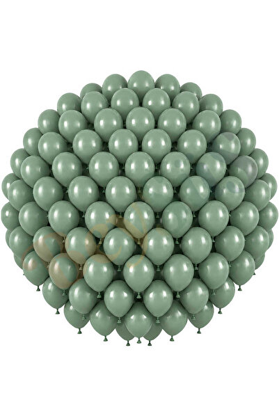 BeySüS Eucalyptus Color Latex Retro Balloons (30 cm) - 100 Pieces