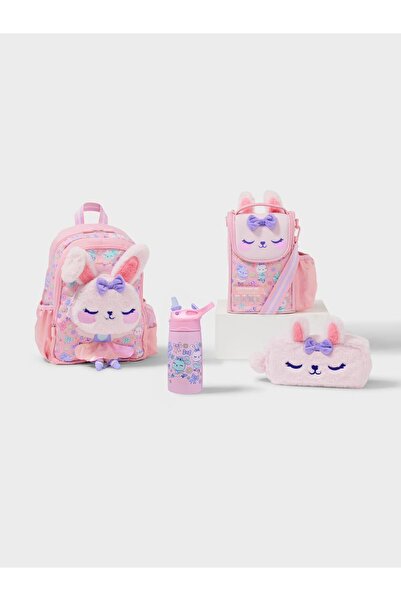 SMIGGLE Playtime 4-Piece Bunny School Bag Set (Bag, Water Bottle, Lunch Box, ...