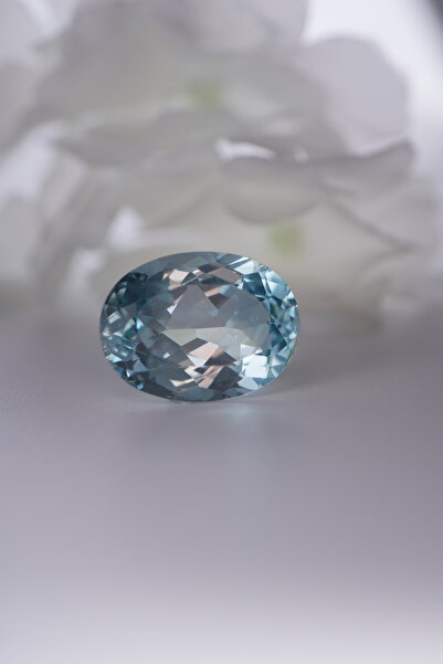 Aksesuaring 17*22,15mm 31,30Ct Naturel Oval Kesim Blue Topaz Taş