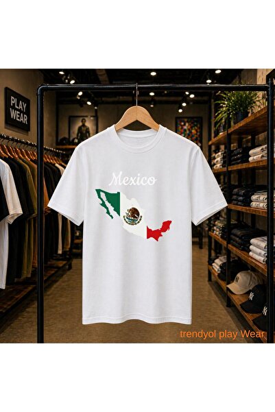playwear Μεξικάνικο χαρτογραφημένο μπλουζάκι με στάμπα από 100% βαμβάκι, με φ...