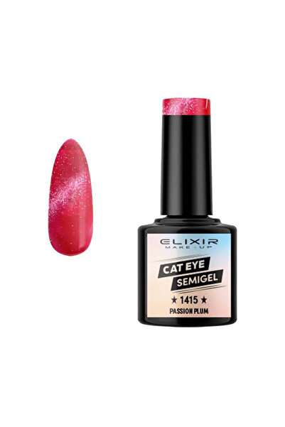Elixir CAT EYE SEMI GEL (ΗΜΙΜΟΝΙΜΟ BΕΡΝΙΚΙ) - 1415 PASSION PLUM 8ML
