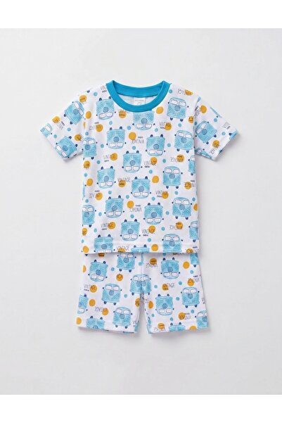 MiniKids Vintage Car printed MS pajamas, with blue