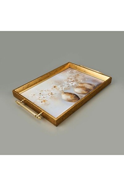 Sembol Vazoda Flower Patterned Acrylic Tray - Colorful - 43cm