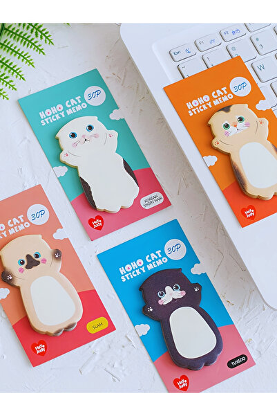 ÖZ OFİS Kawaii Kedi Temalı Post-it Not Kağıdı 30 Yaprak - Sevimli Yapışkan No...