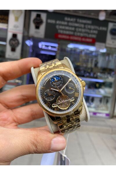 Ferrucci GOLD RENK İÇİ SİYAH OTOMATİK MEKANİZMA ERKEK KOL SAATİ