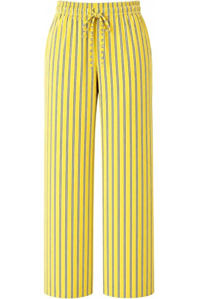 CHEVALIER FASHION Women’s Striped Wide Leg Pants – Yellow