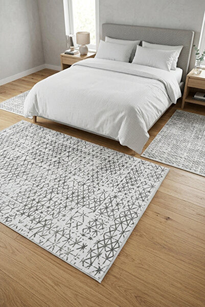 Bonny Home Premium Yatak Odası Halısı Seti | 3 Parça Yıkanabilir Yumuşak Doku...