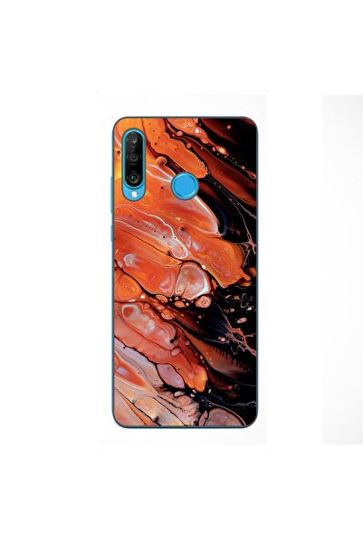 OEM Husa compatibila cu Huawei P30 Lite Silicon Gel Tpu Model Abstract Lava Flow