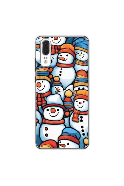 OEM Калъф за Huawei P20 от силиконов гел TPU с десен на снежен човек
