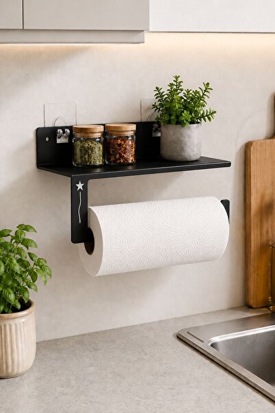 Capella Ultra Güçlü Yapışkanlı Metal Baharatlık Rafı Havluluk Peçetelik Banyo...