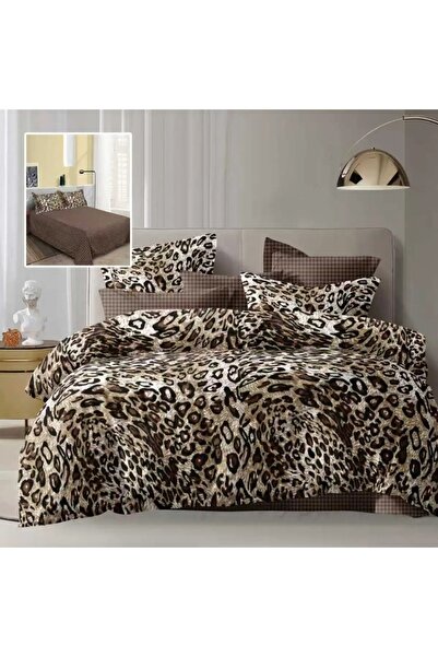 Pucioasa Lenjerie de pat dublu, imprimeu leopard