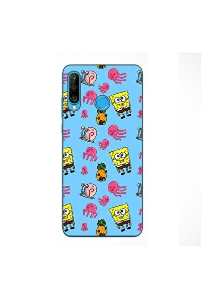 OEM Husa compatibila cu Huawei P30 Lite Silicon Gel Tpu Model Spongebob Pattern
