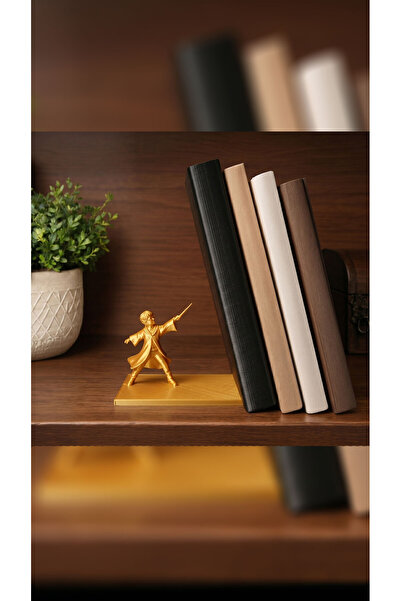 Simya 3D Büyücü Temalı 3D Baskı Kitap Tutucu Dekoratif Raf Düzenleyici Bookend