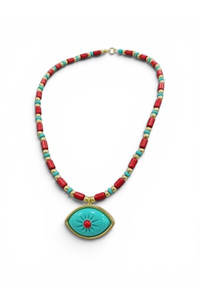 Bo Takı ve Aksesuar Evil Eye Bead Detailed Necklace