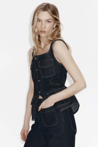 H&M Denim button-front top