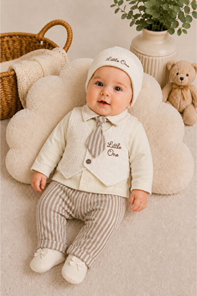 My Babies Label مجموعة ليتل ون المخططة الأنيقة للأطفال الأولاد مكونة من 5 قطع