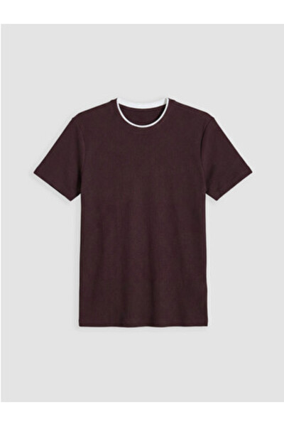 LC Waikiki New Season Plum Crew Neck Men's T-Shirt