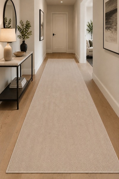 Lorente Home Liora Bej Sisal Dokuma Hasır Yıkanabilir Kaymaz Taban Salon Kori...