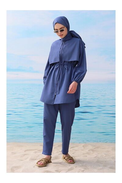 LC Waikiki HE-QA Rüzgarlıklı Yüzme Takımı Jean Mavi
