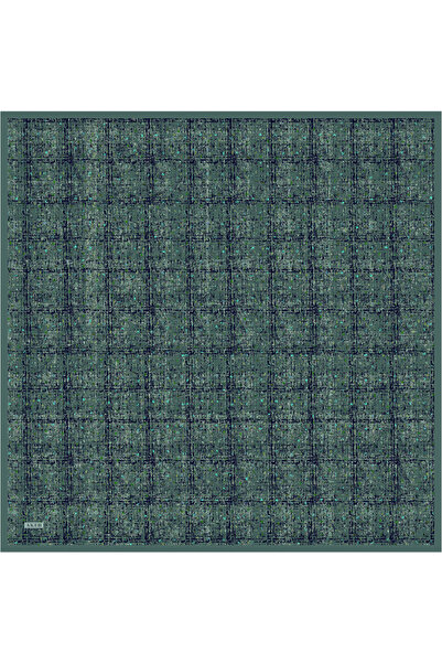 Aker وشاح حريري أخضر مقاس 90×90