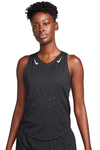 Nike Dri Fit AeroSwift Running ADV Singlet Tank Top Black Lazer Kesim Koşu At...