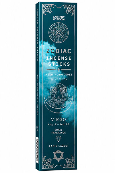 Namaruna Bețișoare parfumate Zodiac Fecioara - Cristal de Copal și Lapis Lazuli