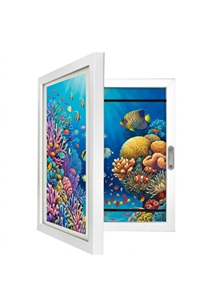 KRUZZEL Children's Drawing Frame, Front Opening, 150 A4 Sheets Capacity, Magn...