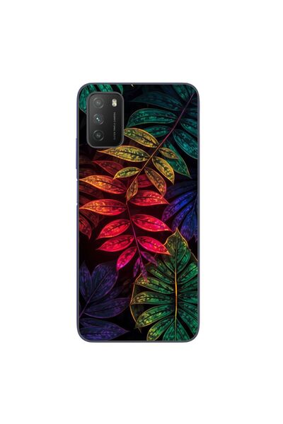 OEM Husa compatibila cu Xiaomi Poco M3 Silicon Gel Tpu Model Minmal Neon Leav...