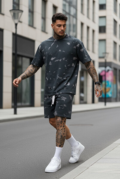 dehaine Summer set for men, t-shirt + shorts, men's tracksuit Prewashed, Prem...