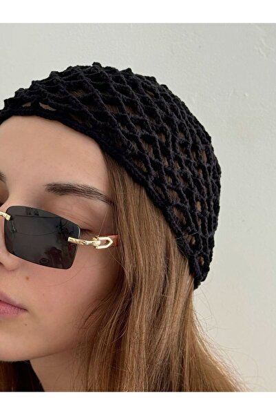 HARMİNSTORE Kadın El Örgüsü Saç Filesi- Bone Vintage Bandana