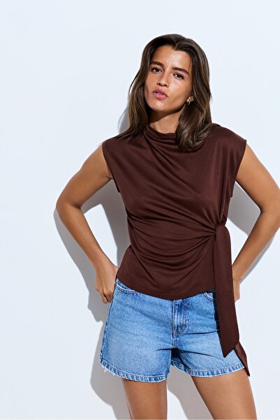 LEFTIES Bağcıklı dökümlü t-shirt